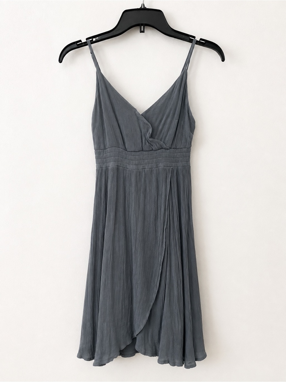 O'Neill Charcoal Gray V-Neck Midi Wrap Dress